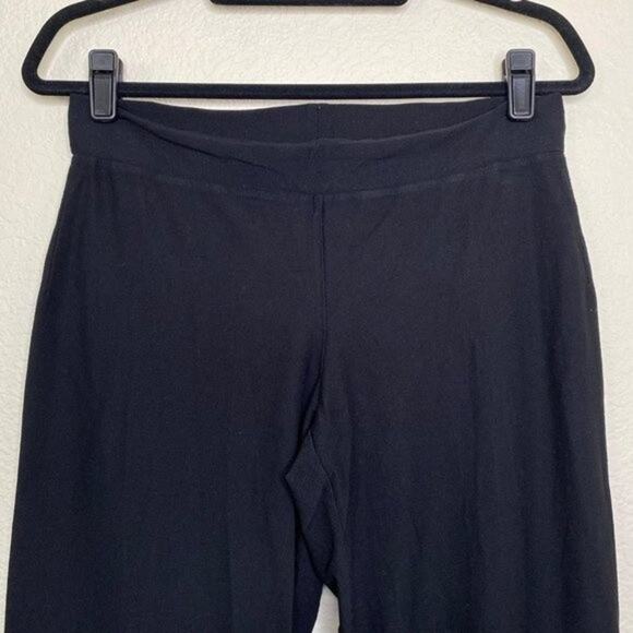 Eileen Fisher Black Regular Knit Ankle Lagenlook Pull On Pants Small - Picture 2 of 7